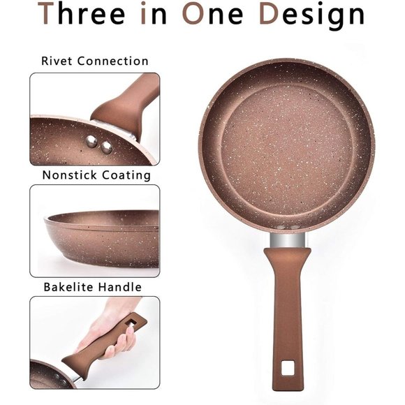 MOKIKA Frying Pan, Nonstick Skillet Pan, Cooking Pan Nonstick with Granite Stone - Picture 2 of 4